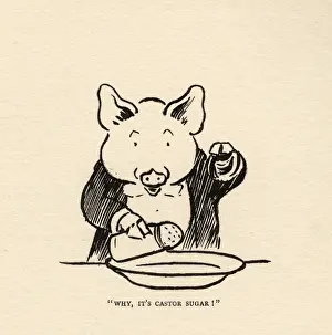 Pepper Prints: Hungry Peter the pig putting sugar in the soup