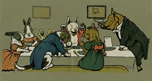 Anthropomorphism Collection: Hungry Peter the pigs dinner party