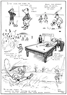 Huns Prints: The Huns in Sport by H. M. Bateman, WW1