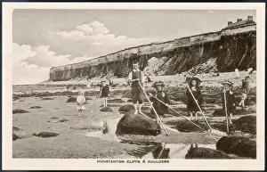Pools Prints: Hunstanton, Norfolk: the cliffs and boulders Date: circa 1905