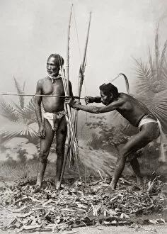 Bows Collection: Hunters with bows and arrows, Philippines, c. 1890