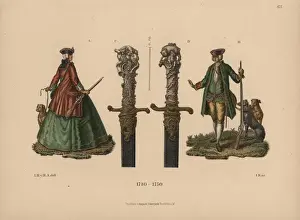 Hunting costumes and hunting swords from