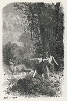 Hunting deer during the Palaeolithic Era