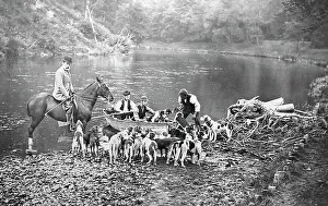 Otter Prints: Hunting otters with hounds, Victorian period