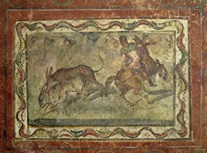 Extremadura Prints: Hunting scene. Roman painting. Domus. 4th C. Merida (Augusta)
