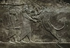 Hunting scenes.. Assyrian relief