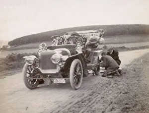 Aberdeenshire Gallery: Huntley, Aberdeenshire - repairing a flat tyre