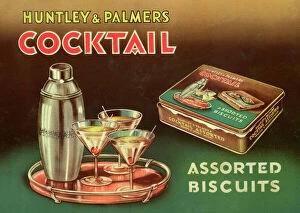 Huntley and Palmers Cocktail biscuit tin lid
