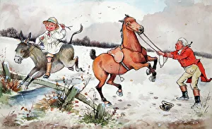 Kennedy Prints: Huntsman with boy on donkey
