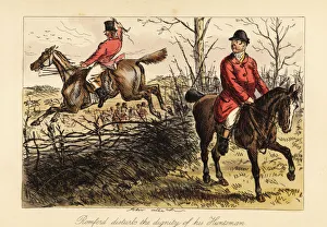 Images Dated 1st July 2020: Huntsman jumping a fence and interfering with