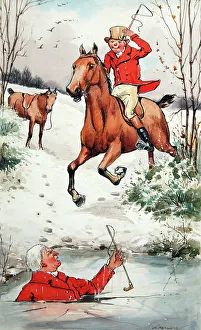 Kennedy Prints: Huntsman in pond