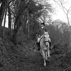 Huntsmen Prints: Huntsman on a white horse, West Country