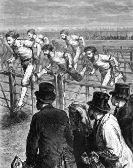 Athletes Collection: Hurdle race in Brompton