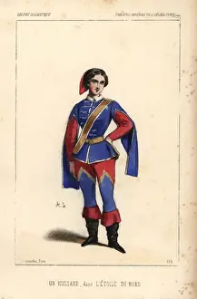 Hussar Prints: A hussar in L Etoile du Nord at the Opera Comique