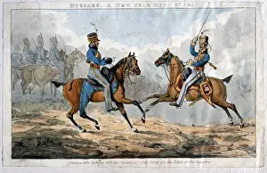 Mont Prints: Hussars. A view near Mont St Jean