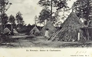 Charcoal Prints: Huts of Charcoal Burners - Nevers