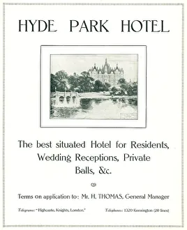 Hyde Park Hotel Advertisement