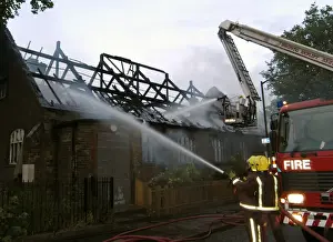 Hydraulic lift in action at a fire