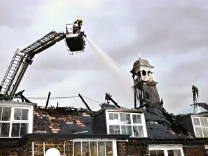 London Fire Brigade Prints: Hydraulic platform in operation, Bermondsey