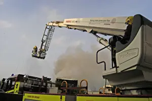 Platforms Prints: Hydraulic platform in use at fire in Isleworth