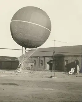 Wolverhampton Prints: The hydrogen balloon Bee inflated ready for ascending
