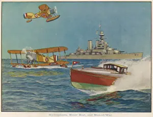 Hydroplanes, motor boat, and man-of-war