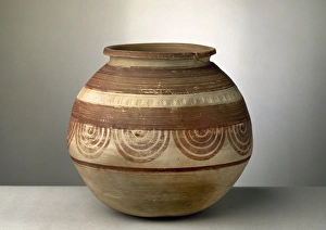 Andalusia Collection: Iberian vase of pottery used as funerary urn. 3rd century