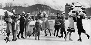 Skaters Collection: Ice carnival at St. Moritz