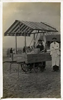 Skegness Prints: Ice Cream Cart and Seller, Skegness, Lincolnshire
