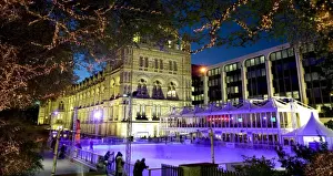 The ice rink at the Natural History Museum, London