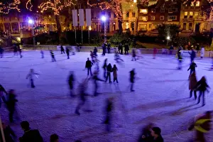 The ice rink at the Natural History Museum, London