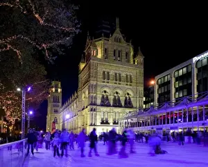 The ice rink at the Natural History Museum, London