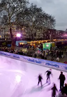 The ice rink at the Natural History Museum, London