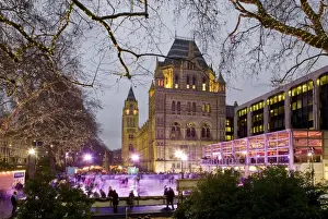 The ice rink at the Natural History Museum, London