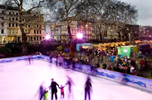 The ice rink at the Natural History Museum, London