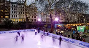The ice rink at the Natural History Museum, London