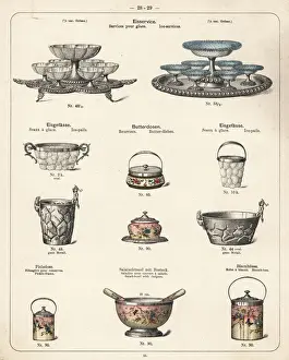 Catalog Prints: Ice service, ice pail, butter dish, saladbowl with helpers