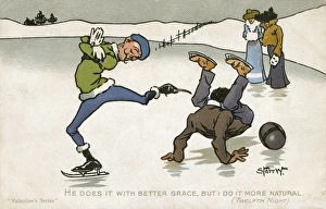 Tumbling Collection: Two ice skaters - one falling over