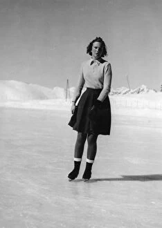ICE SKATING GIRL 1940