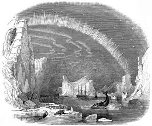 Ice Bergs Gallery: Icebergs and the Aurora Borealis, Arctic, c.1849