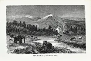 Ideal Prints: Ideal landscape of the Pliocene Period