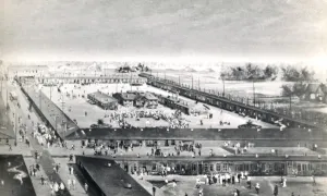 Munster Prints: Idealised German prisoner of war camp, WW1