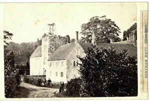 Ightham Prints: Ightham Mote with workmen, Kent