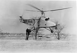 Controls Prints: Igor Sikorsky at the controls of the Sikorsky VS-300