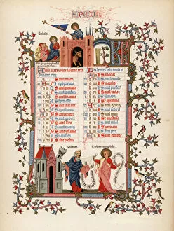 Anjou Gallery: Illuminated calendar for April 1846