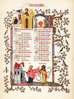 Anjou Gallery: Illuminated calendar for August 1846
