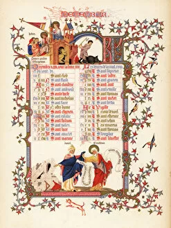 Images Dated 18th July 2019: Illuminated calendar for December 1846
