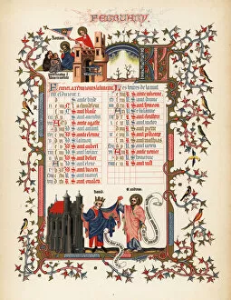 Anjou Gallery: Illuminated calendar for February 1846