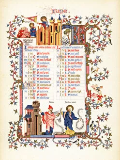 Anjou Gallery: Illuminated calendar for June 1846