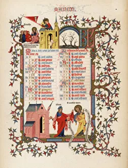 Anjou Gallery: Illuminated calendar for March 1846